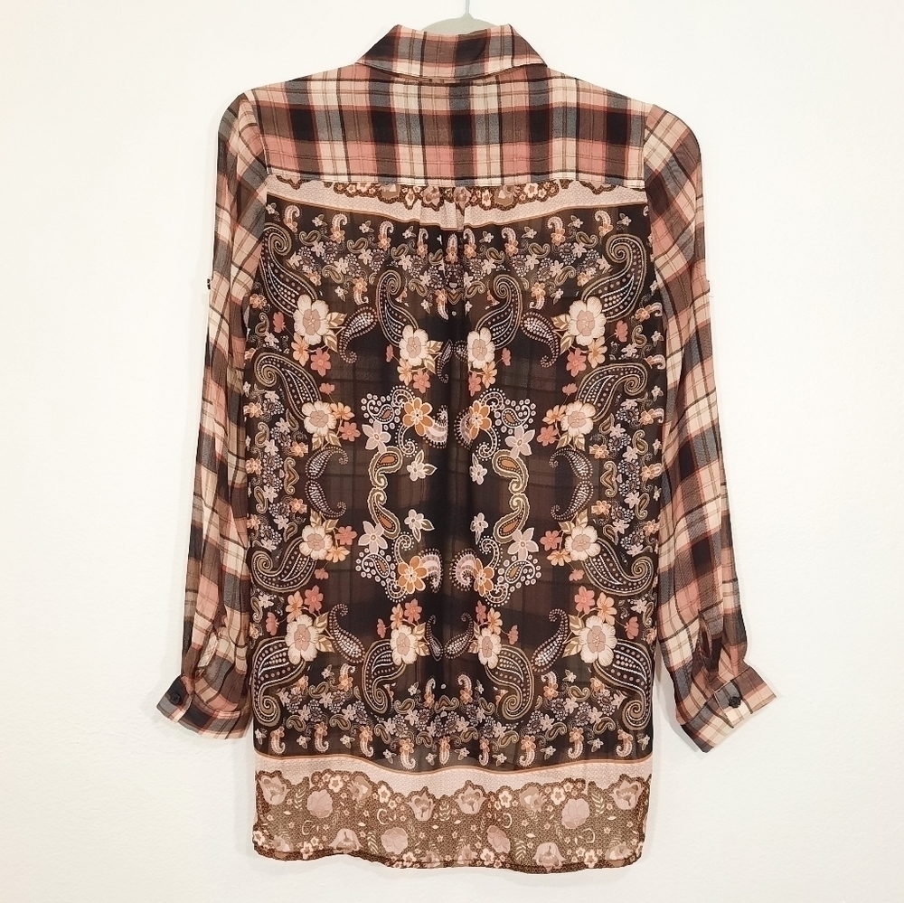 Band of Gypsies Sheer Button Down XS
